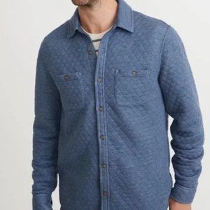 Marine Layers Mens Blue Quilted Corbet Overshirt Shirt Jacket Size M